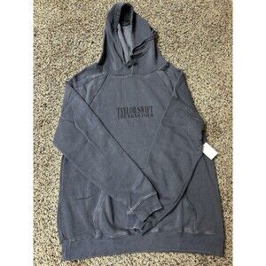 Taylor Swift‎ Eras Interntl Tour Dates Washed Grey/Blue Hoodie Oversized Sz L